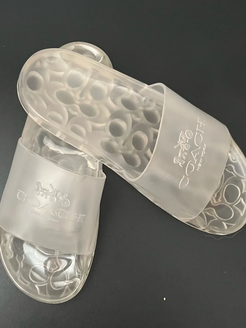Coach Ulyssa Women's Rubber Clear Waterproff Jelly Slide Sandal Sz 8